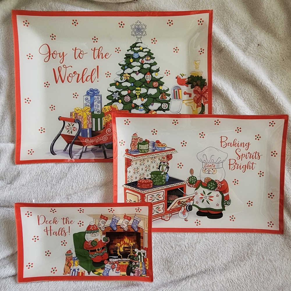 Temp-Tations Holiday Tempered Glass Platter Set